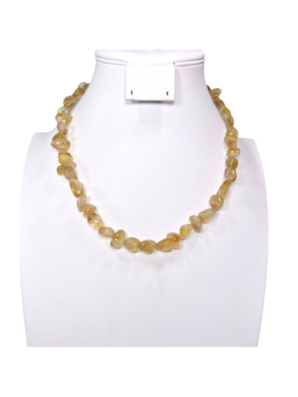 Citrine Raw Stones 925 Silver Gemstone Necklace 19”